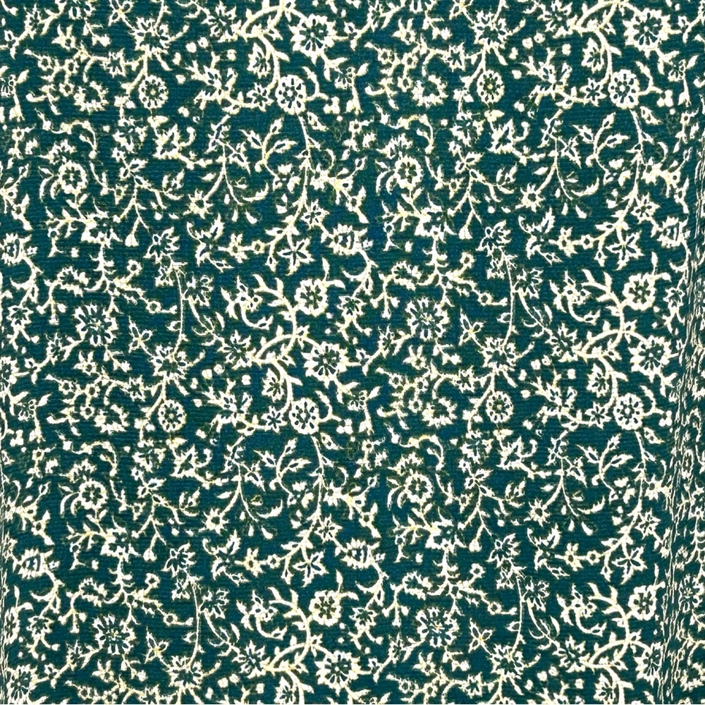Max Studio Shift Dress Flutter Sleeves Teal Green White Vine Floral Print NWOT - Picture 4 of 7